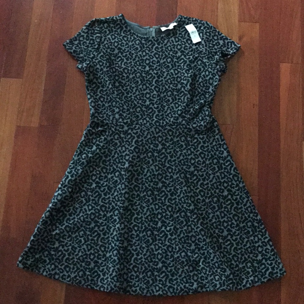LOFT leopard print dress size 12 new with tags